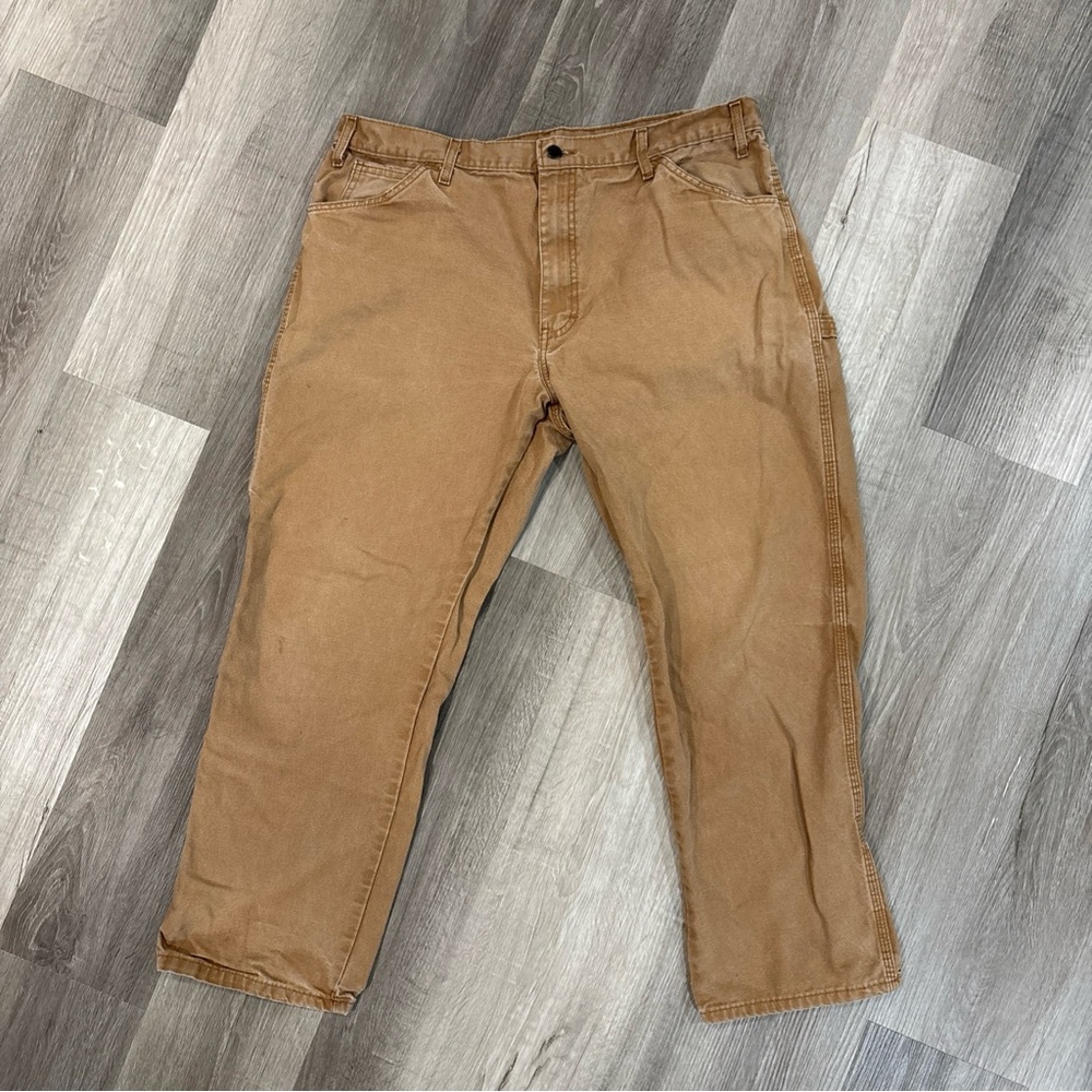 Men’s Dickies Work Pants Tan Brown Size 38x30 Regular Heavy Duty Utility Active